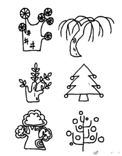 手绘植物简笔画图案集合