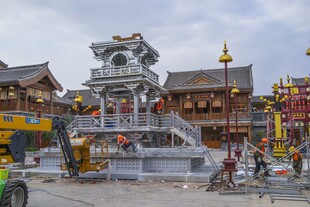 沂州古城古建筑道具建设中