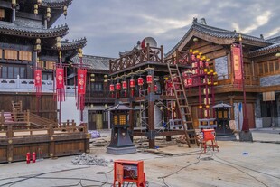 沂州古城传统建筑中心广场景观