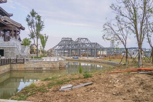中式水边古建筑建设过程