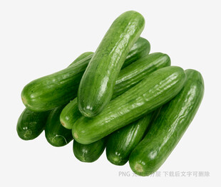 新鲜翠绿的一堆小黄瓜