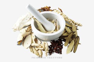 传统中药材与捣药器具