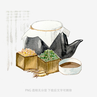 传统茶具与丰收谷物展示