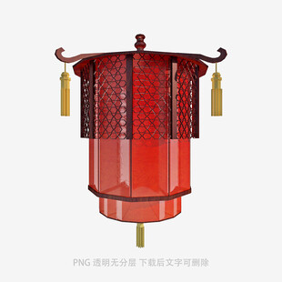 中式古典红色镂空灯笼