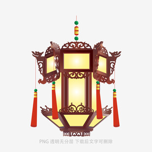 中式古典六角灯笼装饰图