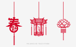 中式新春灯笼与装饰元素
