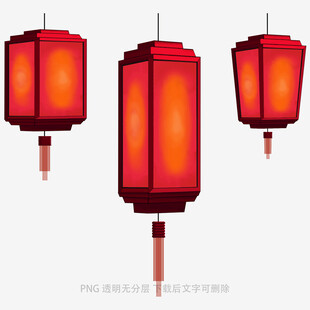 中式红色灯笼装饰图