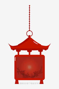 中式红色古典灯笼图案