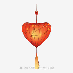 心形红灯笼传统美好寓意