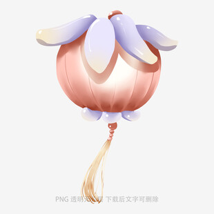 古风粉色莲花造型灯笼