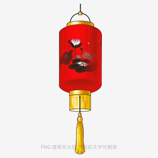 中式红色喜庆灯笼装饰图