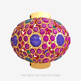 彩色雕花灯笼艺术造型