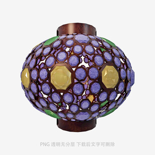 彩色玻璃花纹装饰灯笼