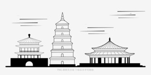 中式古建筑剪影