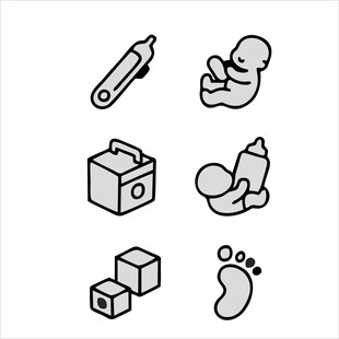 婴儿用品图标集合