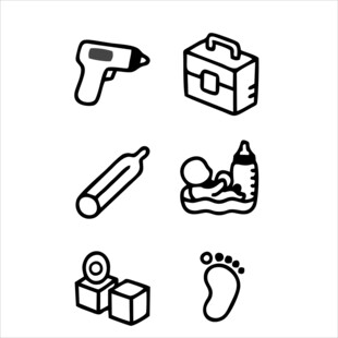 婴儿用品与日常物件图标