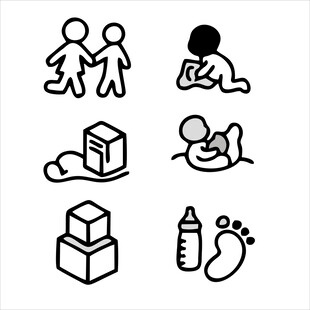 婴儿用品与亲子活动图标