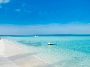 美丽海滩与清澈海水景观