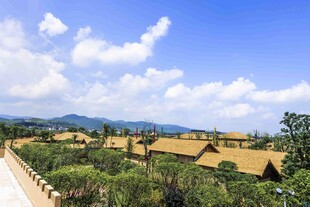 炭河千古情景区田园风光中 