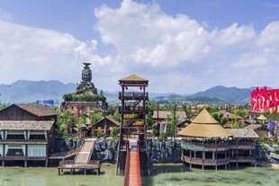 炭河千古情水上特色建筑群景观