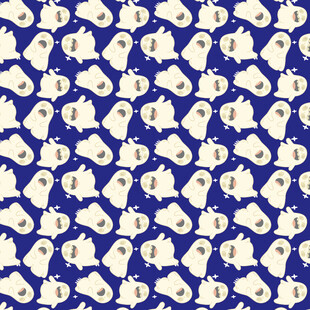 蓝色背景幽灵图案纹理
