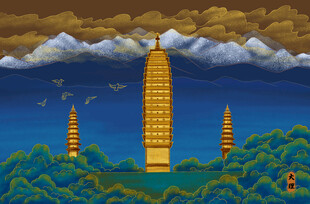 壮丽古塔景观