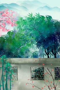 水墨山水间的中式景致
