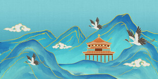 山水间的中式建筑美景