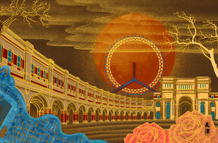 梦幻复古风格的璀璨建筑景观