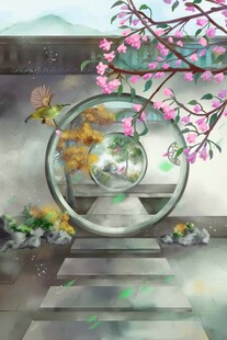 中式庭院中的诗意景观