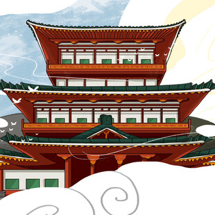 中式传统古建筑塔楼