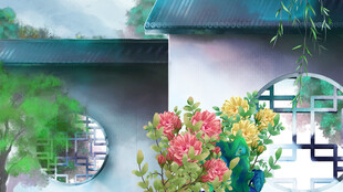 庭院花卉景致