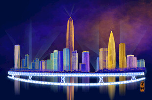 梦幻都市夜景灯光秀