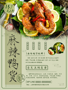 麻辣鸭货美食宣传海报