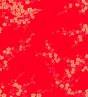 红色繁花喜庆背景图