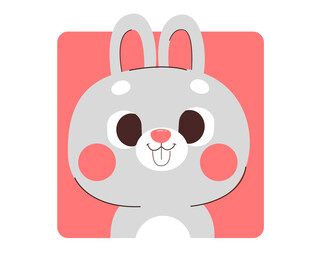 可爱卡通小灰兔形象