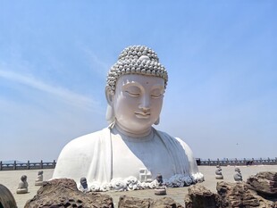 巨大佛像矗立开阔之地