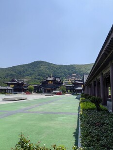 中式庭院景观远山近景