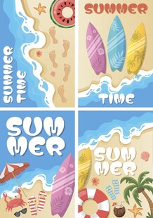 夏日沙滩海报