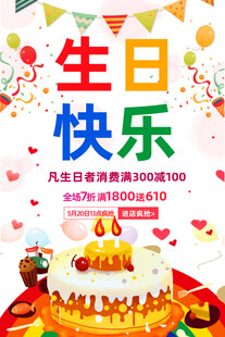儿童生日促销海报