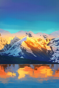 壮丽雪山湖景风光