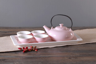 粉色茶具套装典雅茶韵