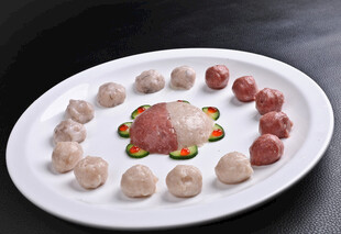 精致拼盘肉丸美食佳肴