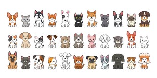 卡通可爱猫狗头像集合