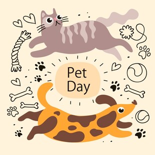 卡通猫狗