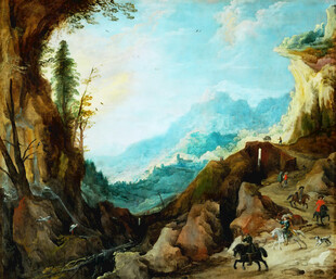 山间风景油画