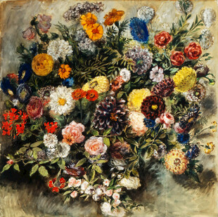 缤纷花卉油画作品