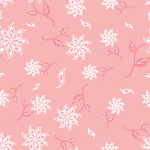 粉色雪花花卉无缝图案