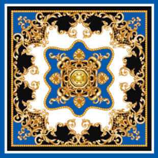 奢华蓝金花纹地毯图案