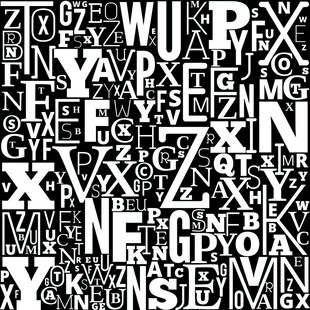 黑白字母艺术图案